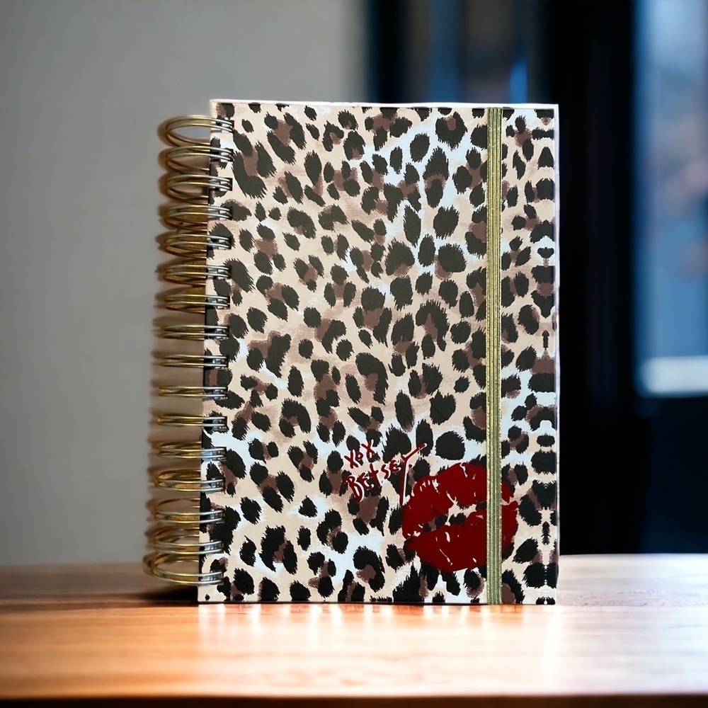 Betsey Johnson Leopard Spiral Notebook new